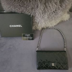 Authentic Patent Leather Chanel Wallet on a Chain